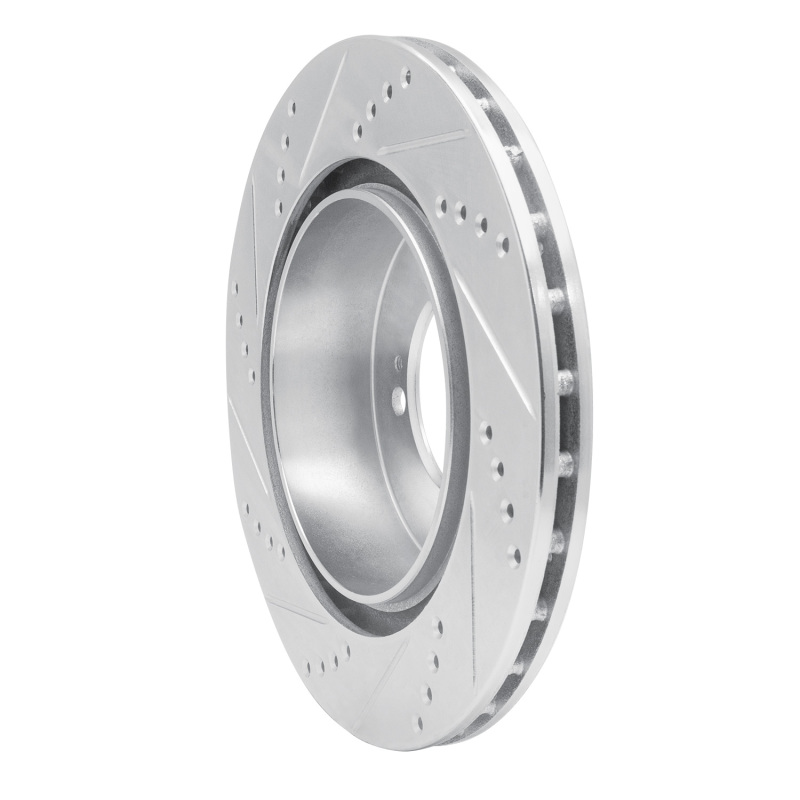 Mitsubishi Lancer Brake Rotor (1) - Rear Right - R1 Concepts - Drilled & Slotted - Silver - `03-`06